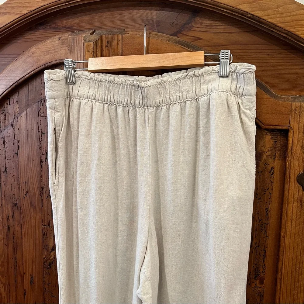 H&M Cream Cropped Wide Leg Pants